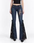 Midnight Lace Flare Jeans front on model