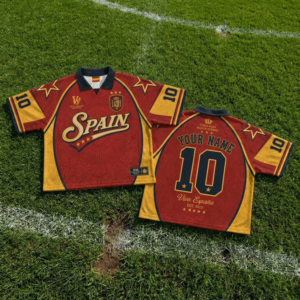 Vylte Spain Retro Jersey on field